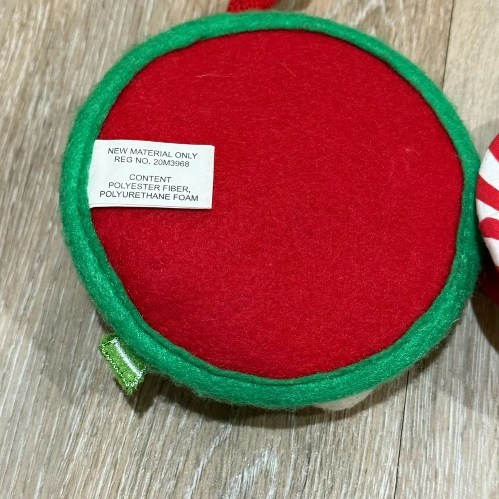 Vintage Pier 1 Cloth Santa Penguin Wine Glass Base Coasters 2pc Set